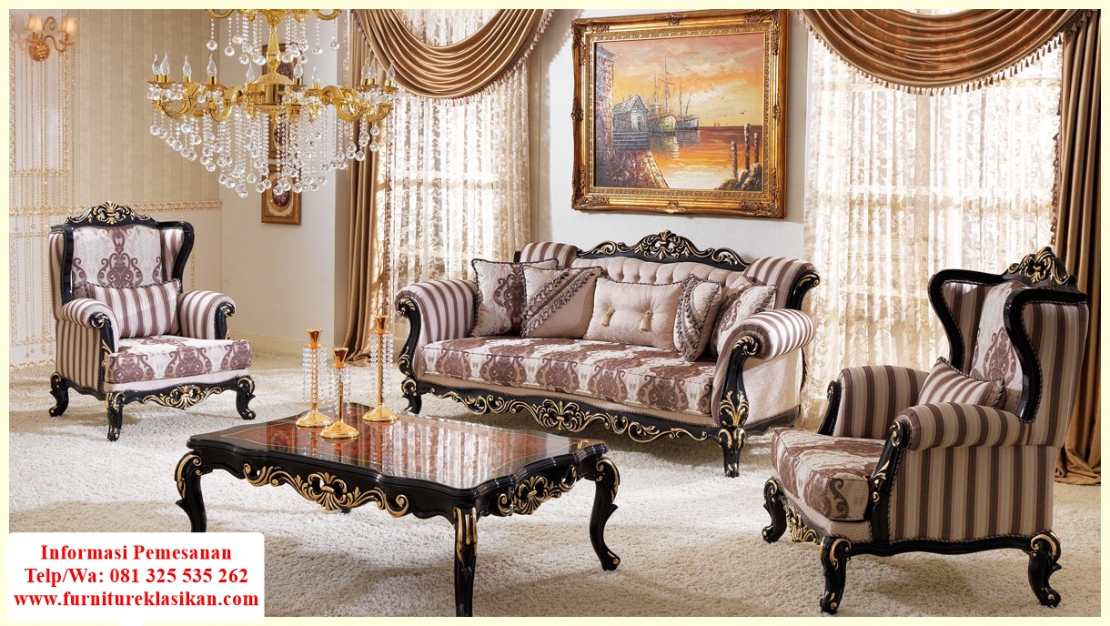 Sofa Ruang Tamu Jati Ukiran Klasik